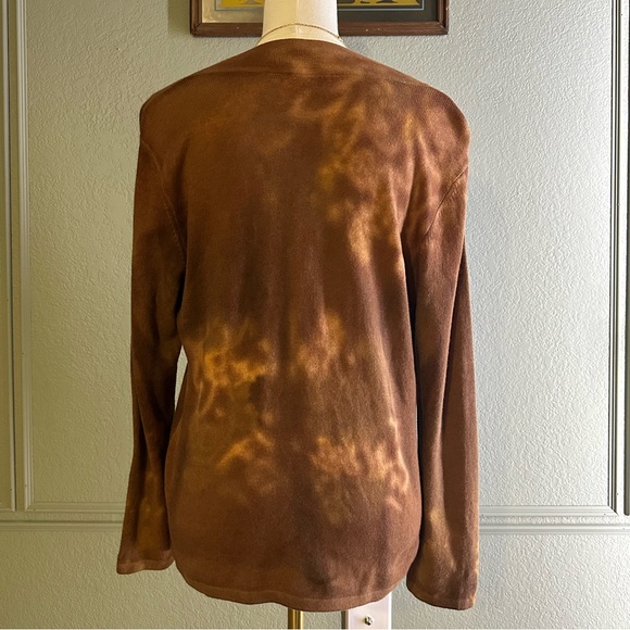 J.Jill Brown Tie-Dye Cardigan - SIZE LARGE (PETITE) - Picture 2 of 9